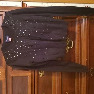 Girls black jewel cardigan sweater